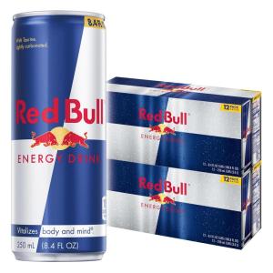imageRed Bull Energy Drink with 80mg Caffeine plus Taurine ampamp B Vitamins 84 Fl Oz 6 Packs of 4 Cans Pack of 2484 Fl Oz  24pk  2x12