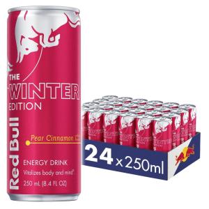 imageRed Bull Winter Edition Pear Cinnamon Energy Drink 84 Fl Oz 24 Cans