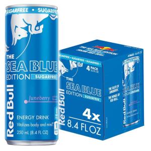 imageRed Bull Zero Energy Drink 12 fl oz with 114mg Caffeine Taurine ampamp B Vitamins Pack of 4 cansSugarFree Juneberry