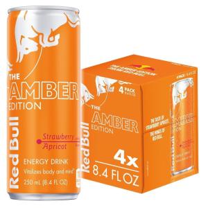 imageRed Bull Peach Edition Energy Drink White Peach 84 fl oz Pack of 4 with 80mg Caffeine Taurine amp B VitaminsStrawberry Apricot