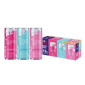 imageRed Bull Peach Edition Energy Drink White Peach 84 fl oz Pack of 4 with 80mg Caffeine Taurine amp B VitaminsVariety Pack